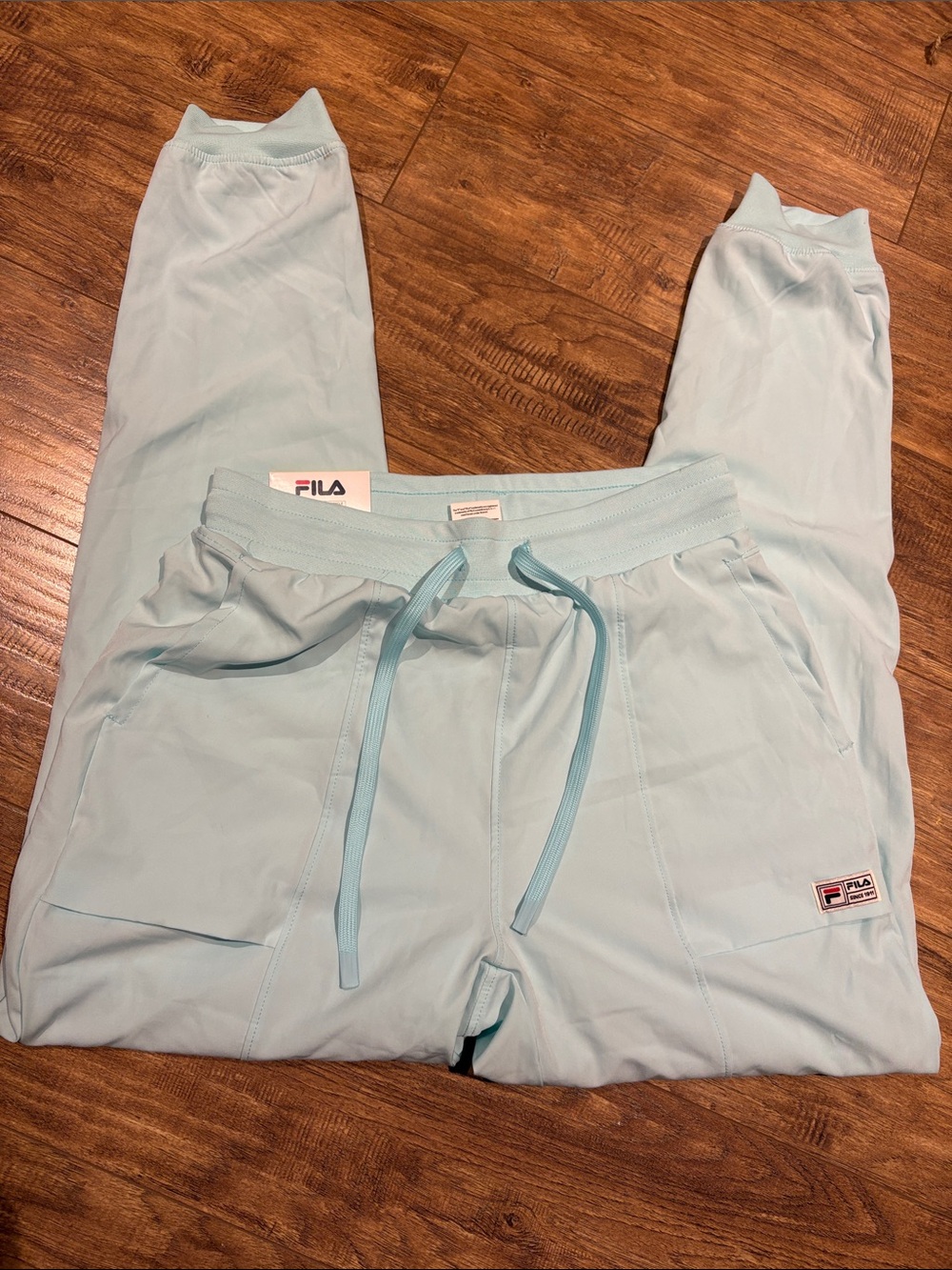 FILA Mint Blue Drawstring double lined Track Pants